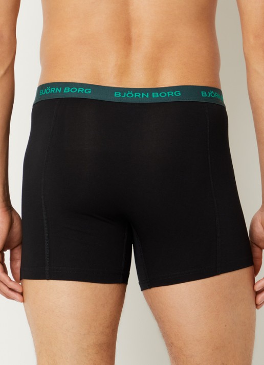 Björn Borg Boxershorts met logoband in 3-pack - achterkant groen