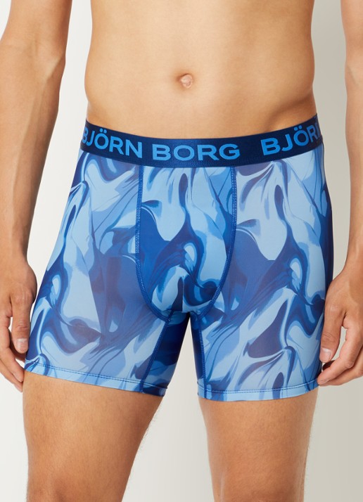 Björn Borg Boxershorts met logoband in 3-pack - voorkant 2 donkerblauw