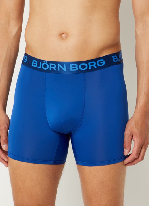 Björn Borg Boxershorts met logoband in 3-pack - voorkant 4 donkerblauw