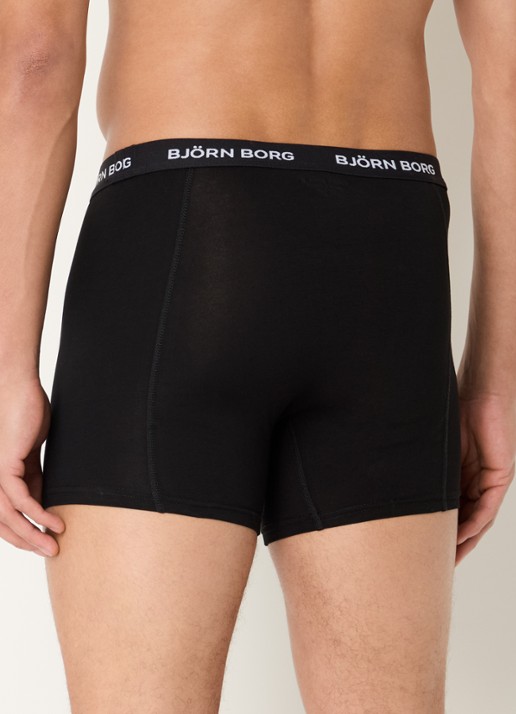 Björn Borg Boxershorts met logoband in 3-pack - achterkant 3 zwart