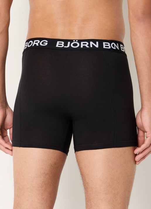 Björn Borg Boxershorts met logoband in 3-pack - achterkant zwart