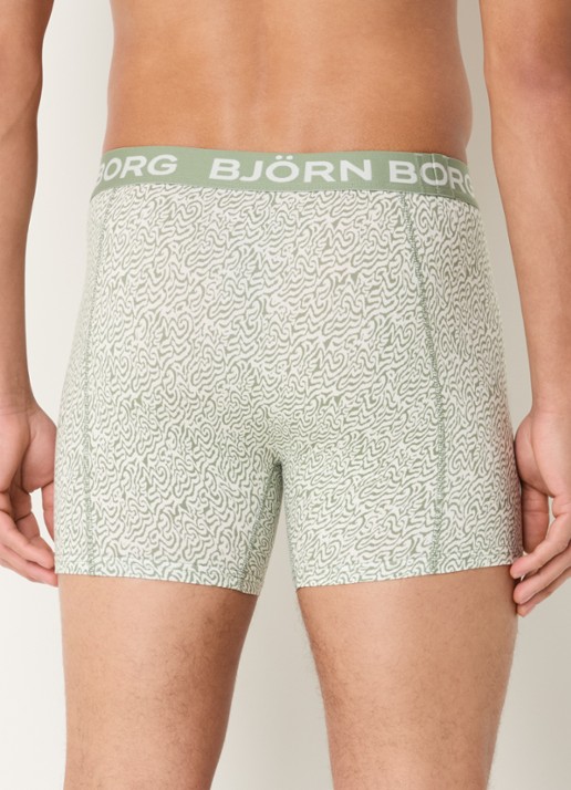 Björn Borg Boxershorts met logoband in 3-pack - achterkant groen