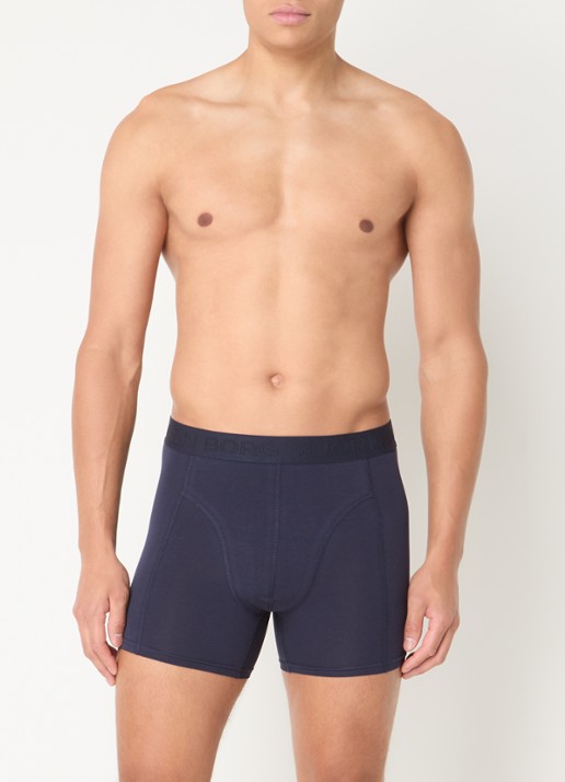 Björn Borg Boxershorts met logoband in 3-pack - voorkant 2 donkerblauw
