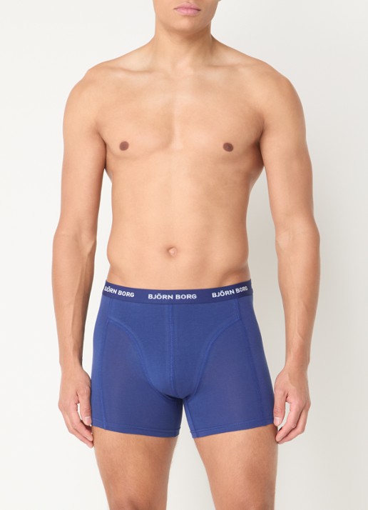 Björn Borg Boxershorts met logoband in 3-pack - voorkant 4 indigo