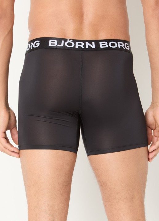 Björn Borg Boxershorts met logoband in 3-pack - achterkant 3 zwart