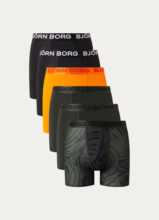 Björn Borg Boxershorts met logoband in 5-pack - voorkant 2 zwart