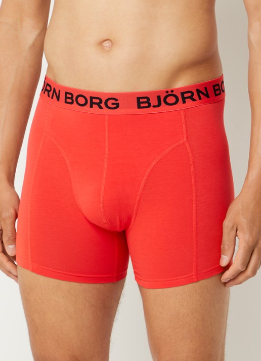 Björn Borg Boxershorts met logoband in 5-pack - voorkant 3 rood