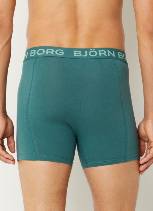 Björn Borg Boxershorts met logoband in 5-pack - achterkant olijfgroen