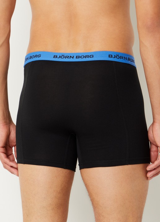 Björn Borg Boxershorts met logoband in 5-pack - achterkant 2 donkerblauw