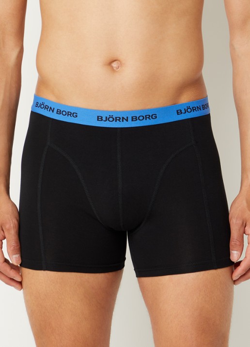 Björn Borg Boxershorts met logoband in 5-pack - voorkant 4 donkerblauw
