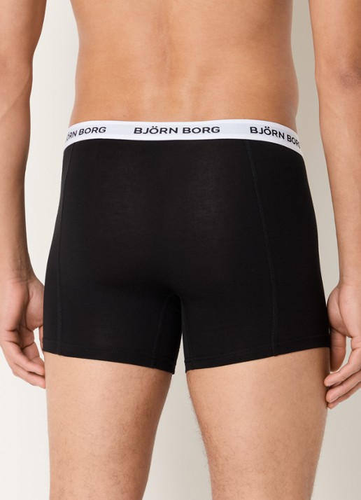 Björn Borg Boxershorts met logoband in 5-pack - achterkant 3 zwart
