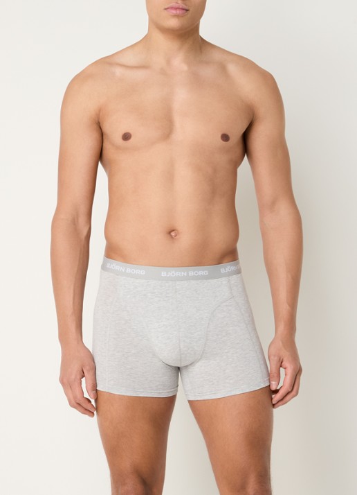 Björn Borg Boxershorts met logoband in 5-pack - voorkant 3 donkerblauw