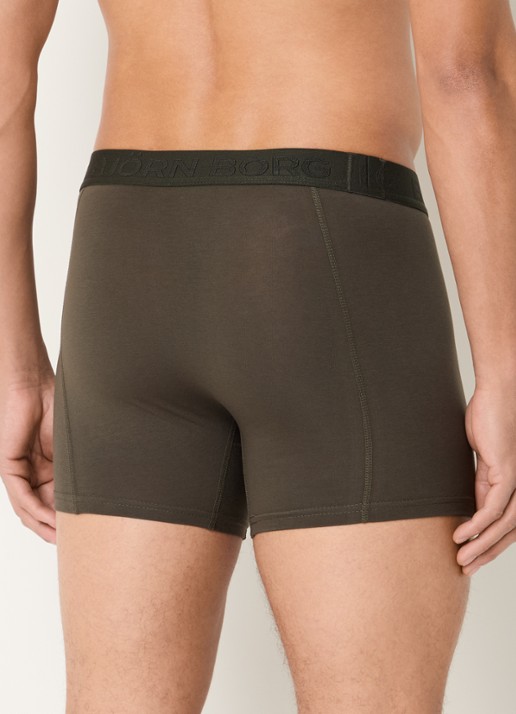 Björn Borg Boxershorts met logoband in 5-pack - achterkant 4 legergroen