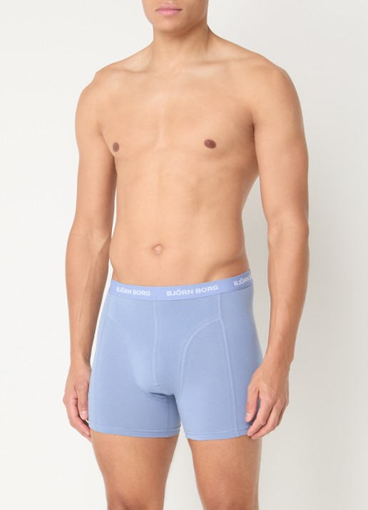 Björn Borg Boxershorts met logoband in 5-pack - voorkant 2 donkerblauw