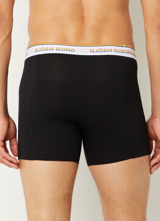 Björn Borg Boxershorts met logoband in 6-pack - achterkant 4 zwart