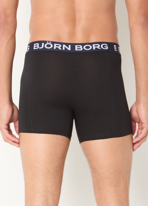 Björn Borg Boxershorts met logoband in 7-pack - achterkant zwart