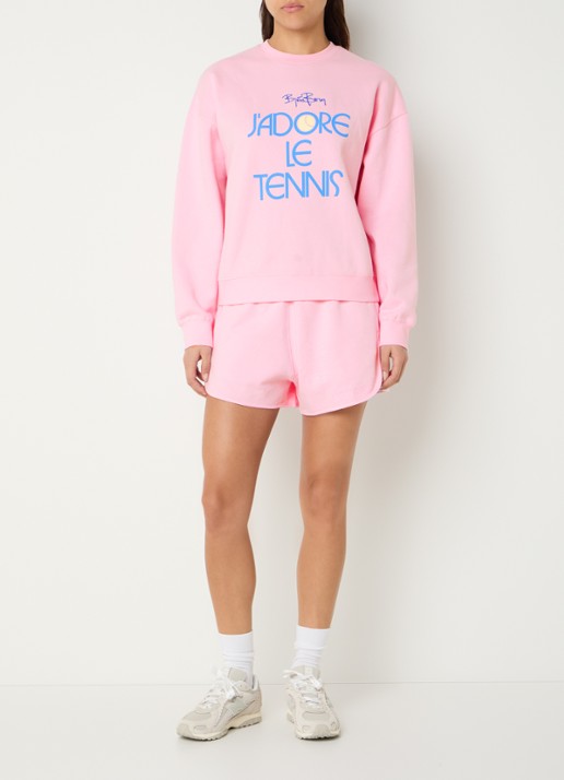 Björn Borg Boyfriend sweater met front- en backprint - voorkant 4 roze