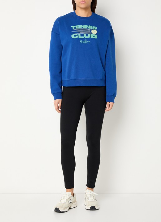 Björn Borg Boyfriend sweater met front- en backprint - voorkant 3 blauw
