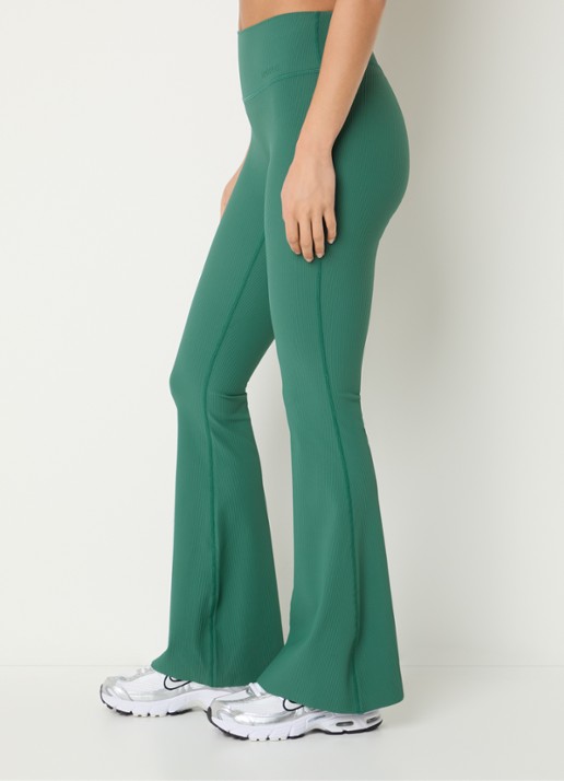 Björn Borg High waist flared fit legging met ribstructuur - detail 2 groen