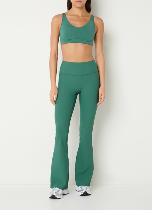 Björn Borg High waist flared fit legging met ribstructuur - voorkant 4 groen