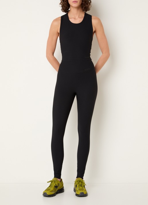 Björn Borg High waist skinny fit trainingslegging met logo - voorkant 2 zwart
