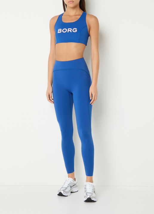 Björn Borg High waist slim fit trainingslegging - voorkant 2 blauw