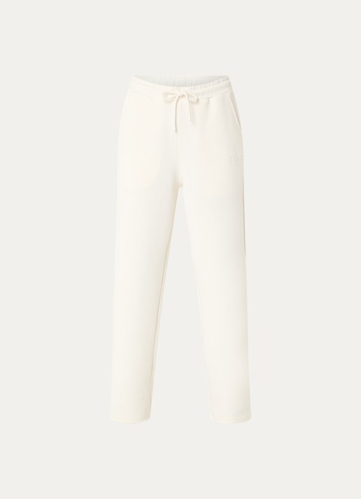 Björn Borg High waist straight fit joggingbroek met logo en steekzakken - voorkant 2 creme