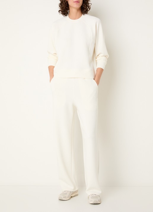 Björn Borg High waist straight fit joggingbroek met logo en steekzakken - voorkant 3 creme