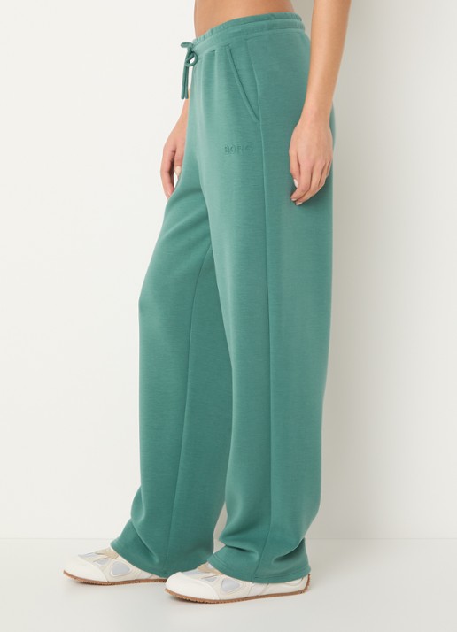 Björn Borg High waist straight fit joggingbroek met logo en steekzakken - detail 4 groen