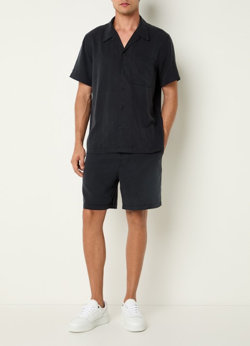 Björn Borg Loose fit korte broek met steekzakken  - voorkant 4 zwart