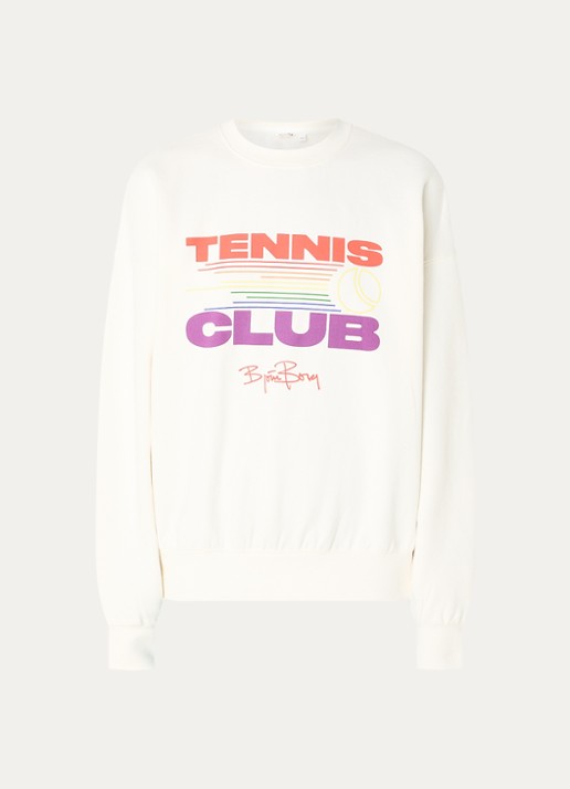Björn Borg Oversized sweater met print - voorkant gebroken wit
