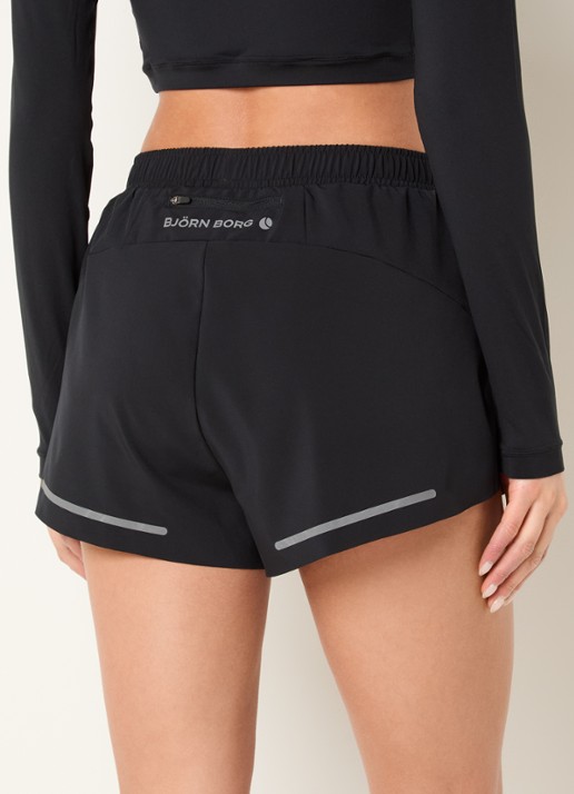 Björn Borg Performance high waist loose fit trainingsshort  - achterkant zwart