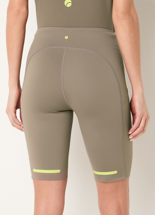 Björn Borg Performance high waist skinny fit korte trainingslegging - achterkant donkerbeige