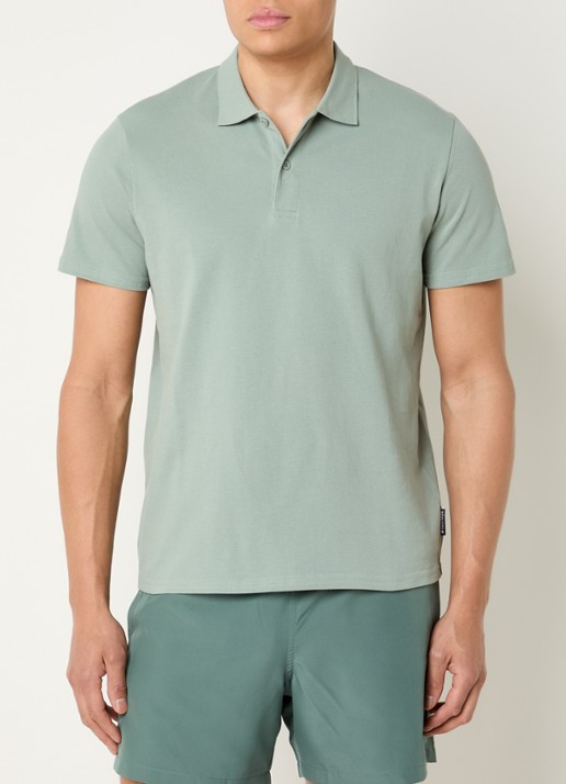Björn Borg Regular fit polo van piqué katoen  - detail olijfgroen