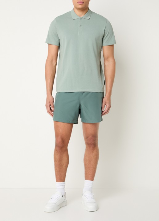 Björn Borg Regular fit polo van piqué katoen  - voorkant 3 olijfgroen