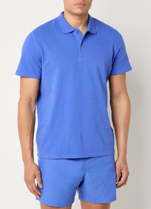 Björn Borg Regular fit polo van piqué katoen  - detail 4 kobaltblauw