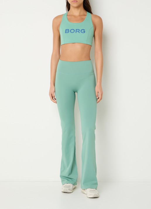 Björn Borg Sport bh met medium support en logo - voorkant 3 groen