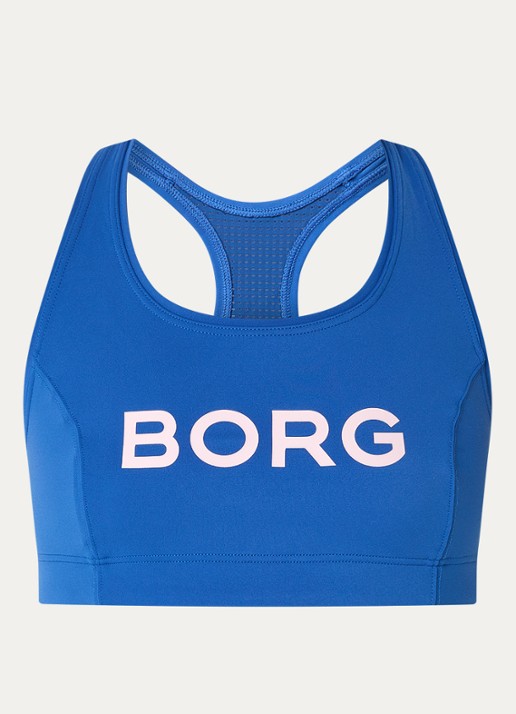Björn Borg Sport bh met medium support en logo - voorkant 3 blauw