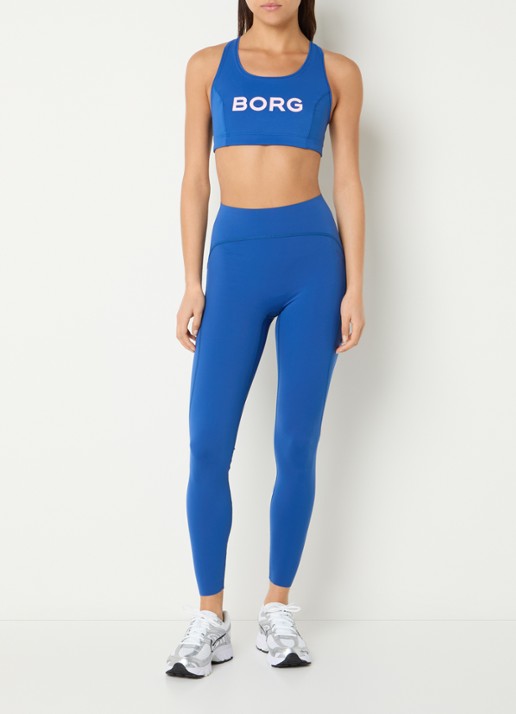 Björn Borg Sport bh met medium support en logo - voorkant 4 blauw