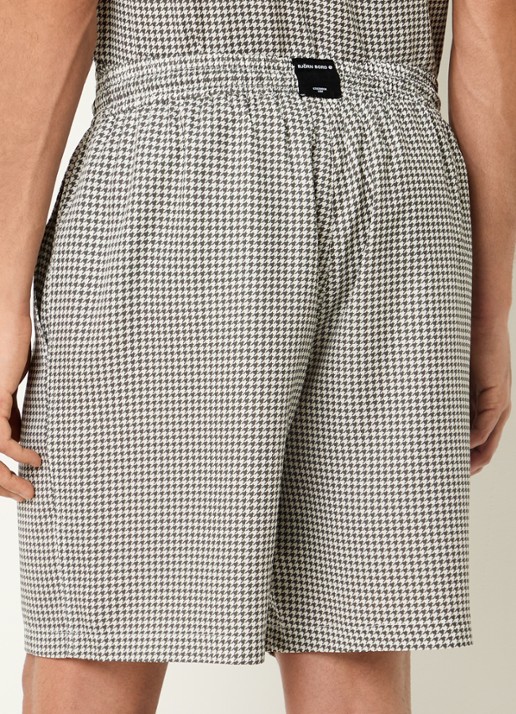 Björn Borg Straight fit korte broek met pied-de-poule dessin - achterkant mosgroen