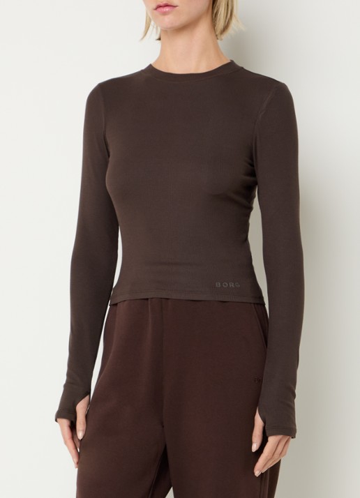 Björn Borg Studio cropped trainings longsleeve met logo