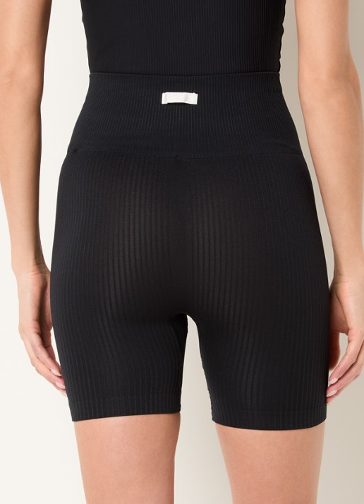 Björn Borg Studio high waist skinny fit rib korte trainingslegging - achterkant 3 zwart
