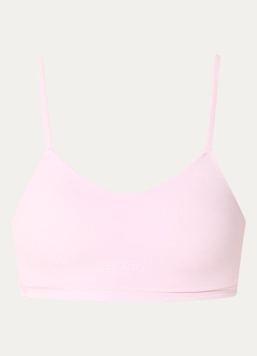 Björn Borg Studio Soft sport bh met light support en logo  - voorkant 3 roze