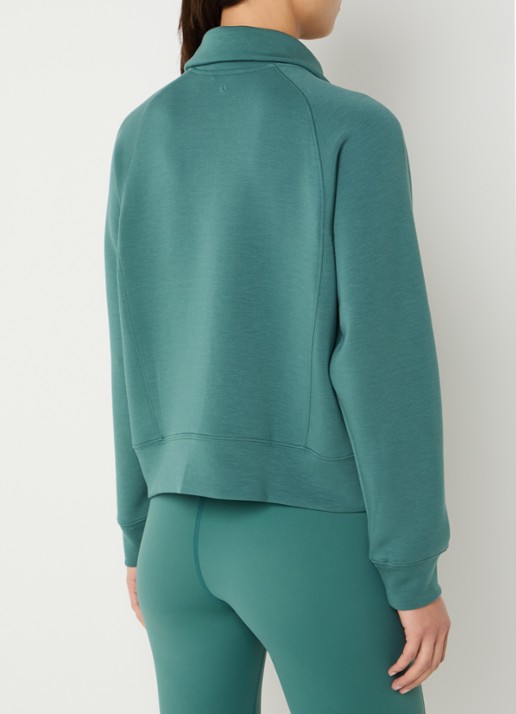 Björn Borg Studio sweater met logo en halve rits - achterkant zeegroen