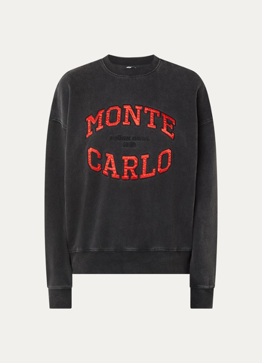 Björn Borg Studio sweater met logoborduring - voorkant 3 antraciet