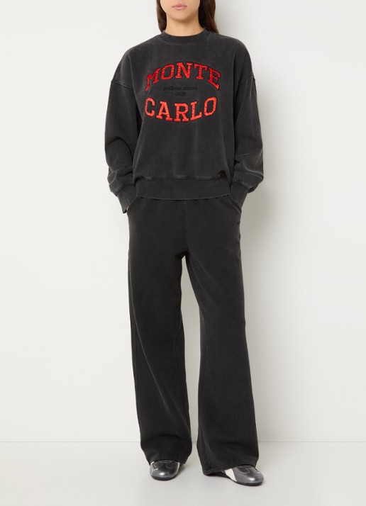 Björn Borg Studio sweater met logoborduring - voorkant 4 antraciet