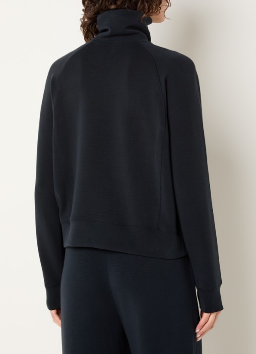 Björn Borg Sweater met logo en halve rits - achterkant 4 zwart