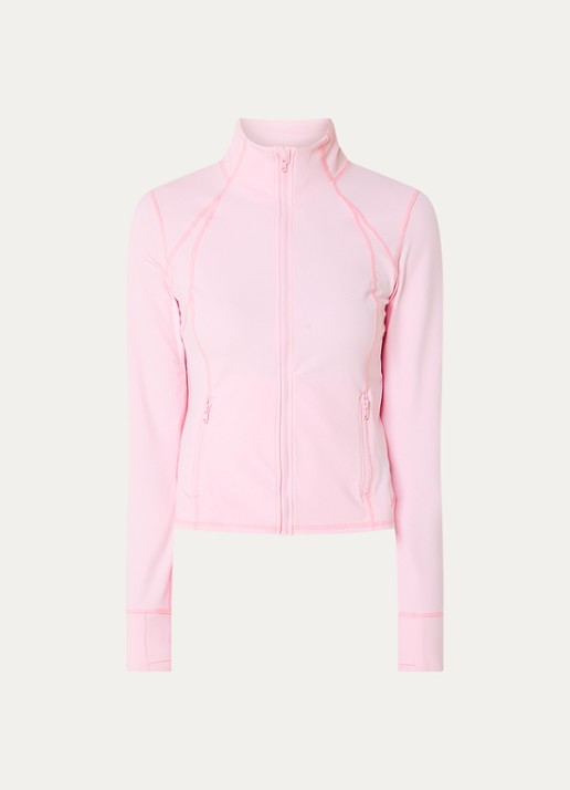 Björn Borg Sweatvest met logo en ritszakken - voorkant lichtroze