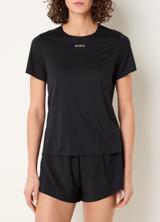 Björn Borg Trainings T-shirt met logo- en backprint