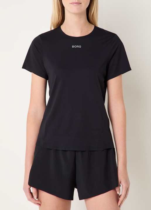 Björn Borg Trainings T-shirt met logo- en backprint